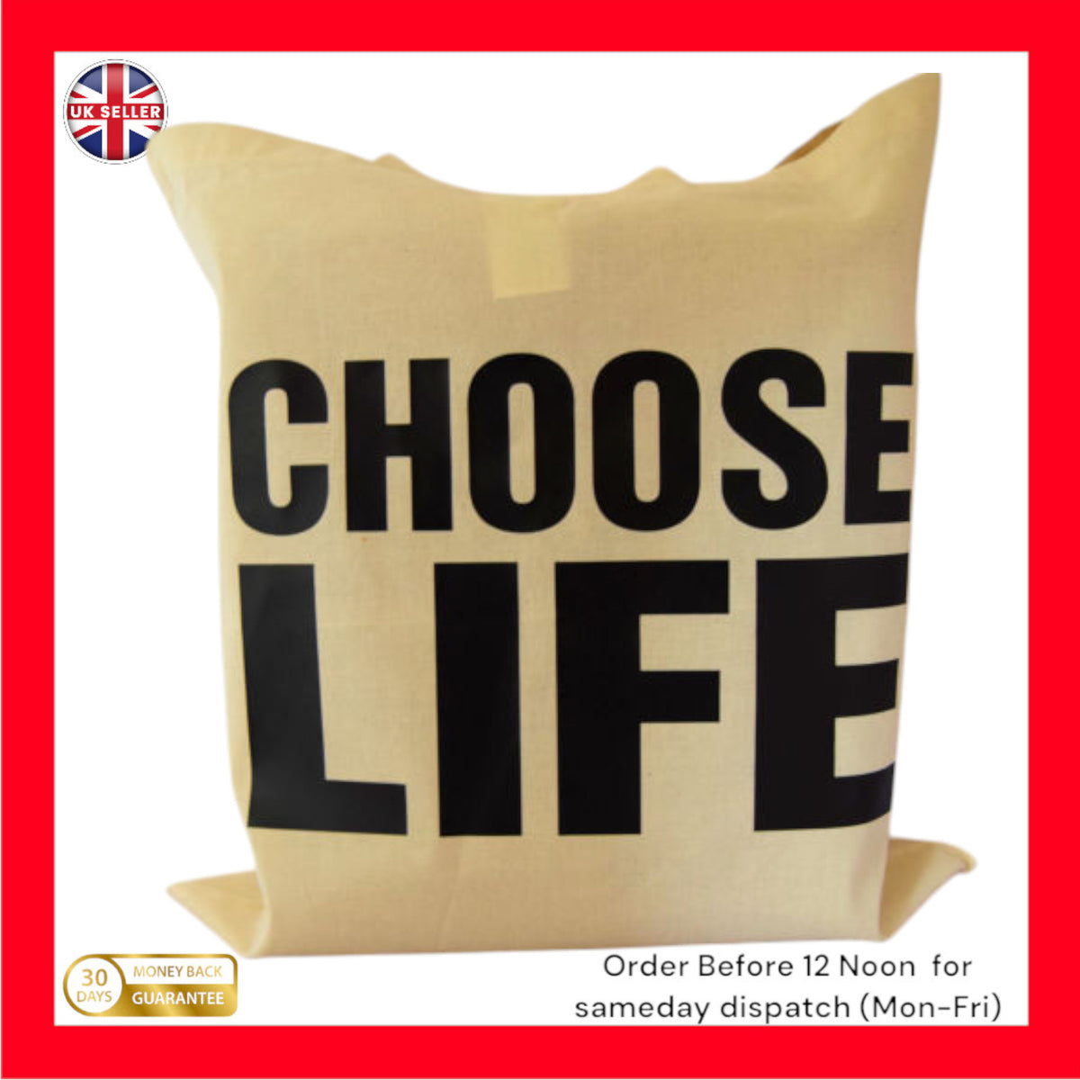 Choose Life Motivational Cotton Tote Bag – Inspirational Reusable Shopper