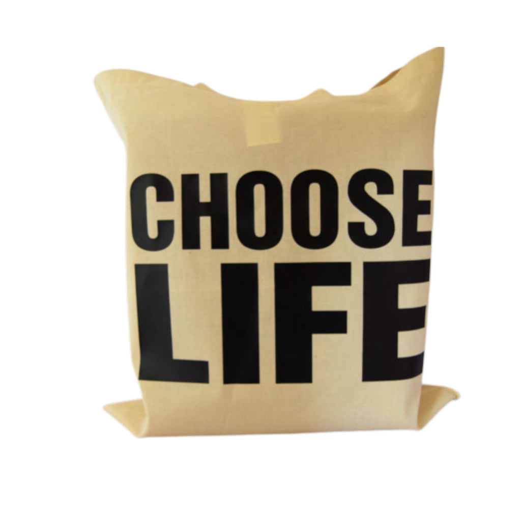 Choose Life Motivational Cotton Tote Bag – Inspirational Reusable Shopper