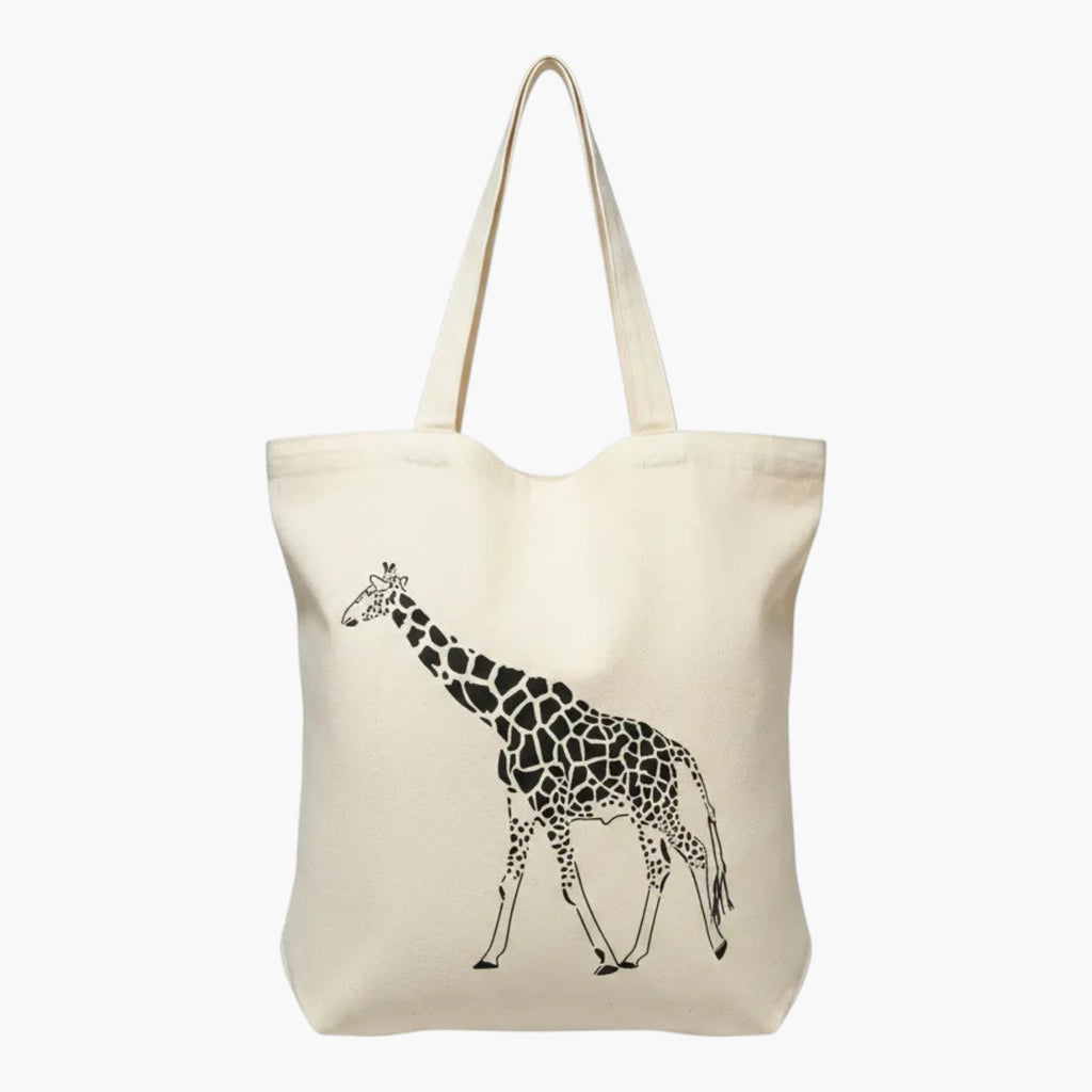 Giraffe Tote Bag Cotton Shopper Safari Animal Wildlife Reusable Shopping Gift
