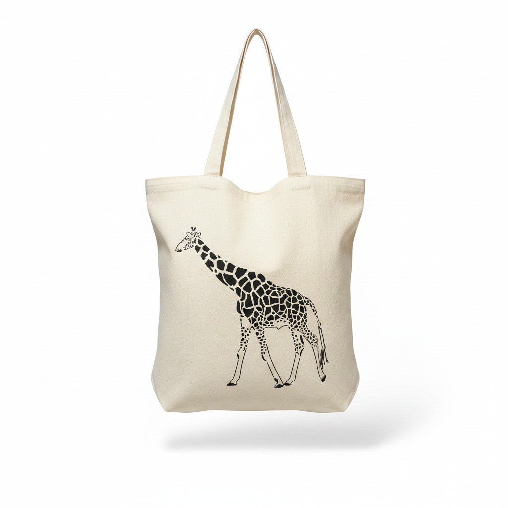 Giraffe Tote Bag Cotton Shopper Safari Animal Wildlife Reusable Shopping Gift