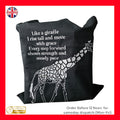 Black cotton tote shopping bag unique giraffe mantra gift christmas