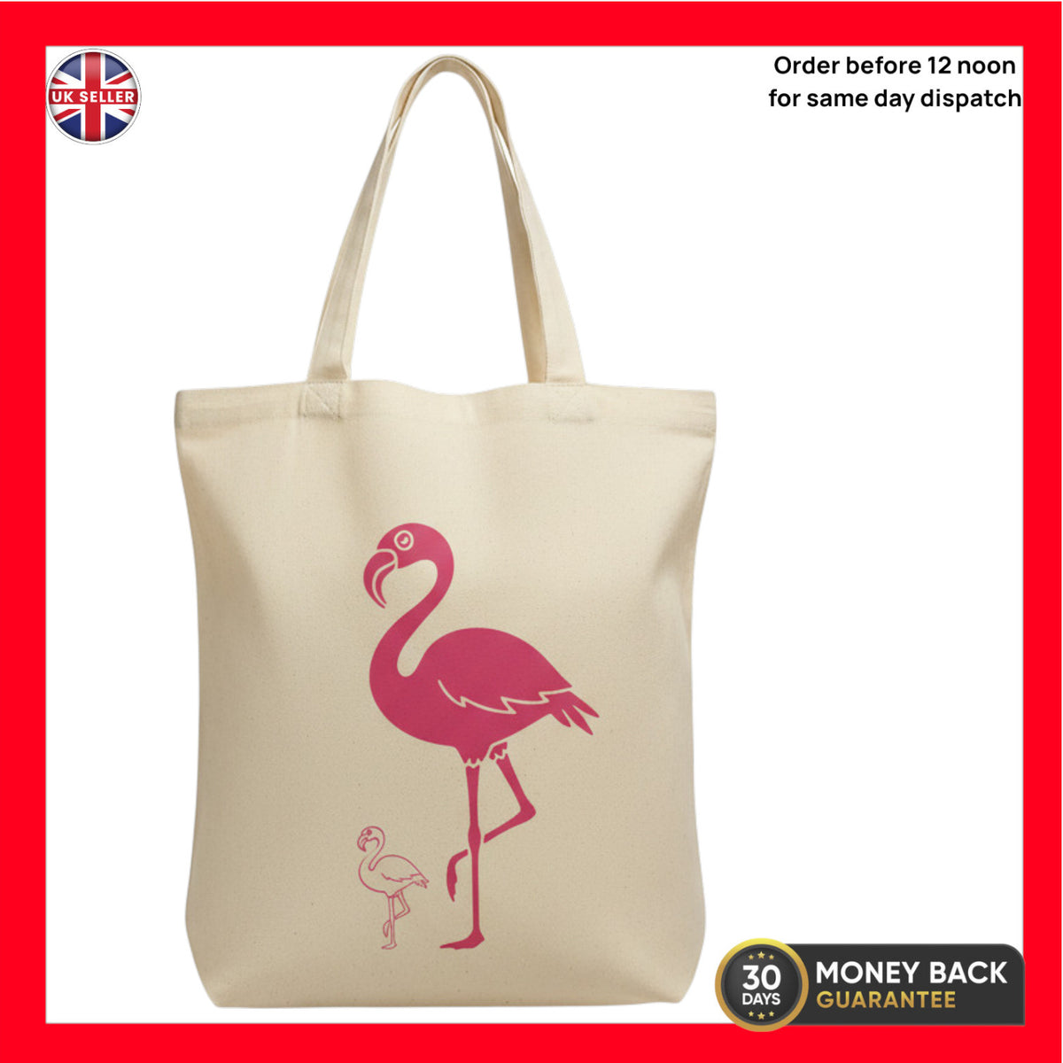 Pink Flamingo Cotton Tote Bag – Bird & Wildlife Lover Gift