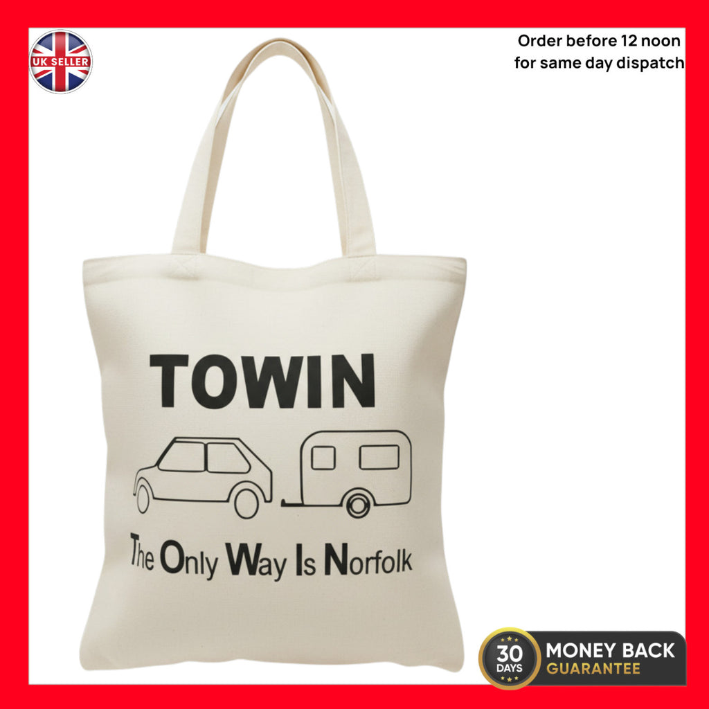 Norfolk Tote Bag TOWIN Caravan Camping Gift Cotton Shopper Norfolk Souvenir