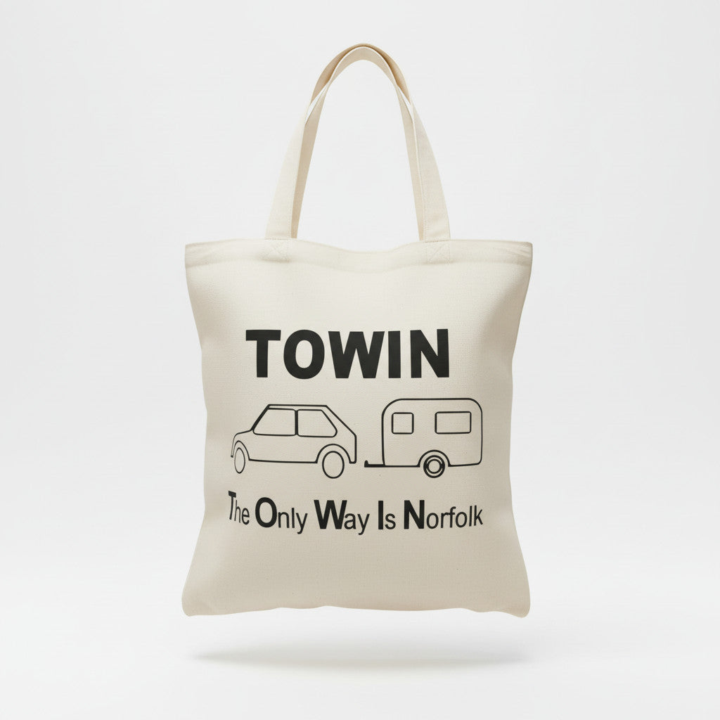 Norfolk Tote Bag TOWIN Caravan Camping Gift Cotton Shopper Norfolk Souvenir